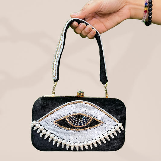 Evil Eye Black Box Clutch