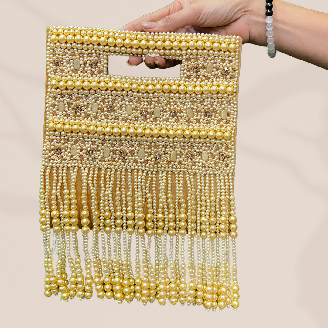 Pearl Enchantment Gold Tassel Bag