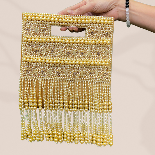 Pearl Enchantment Gold Tassel Bag