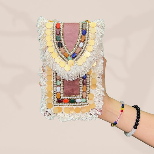 Gypsy Bloom Peach Envelope Clutch