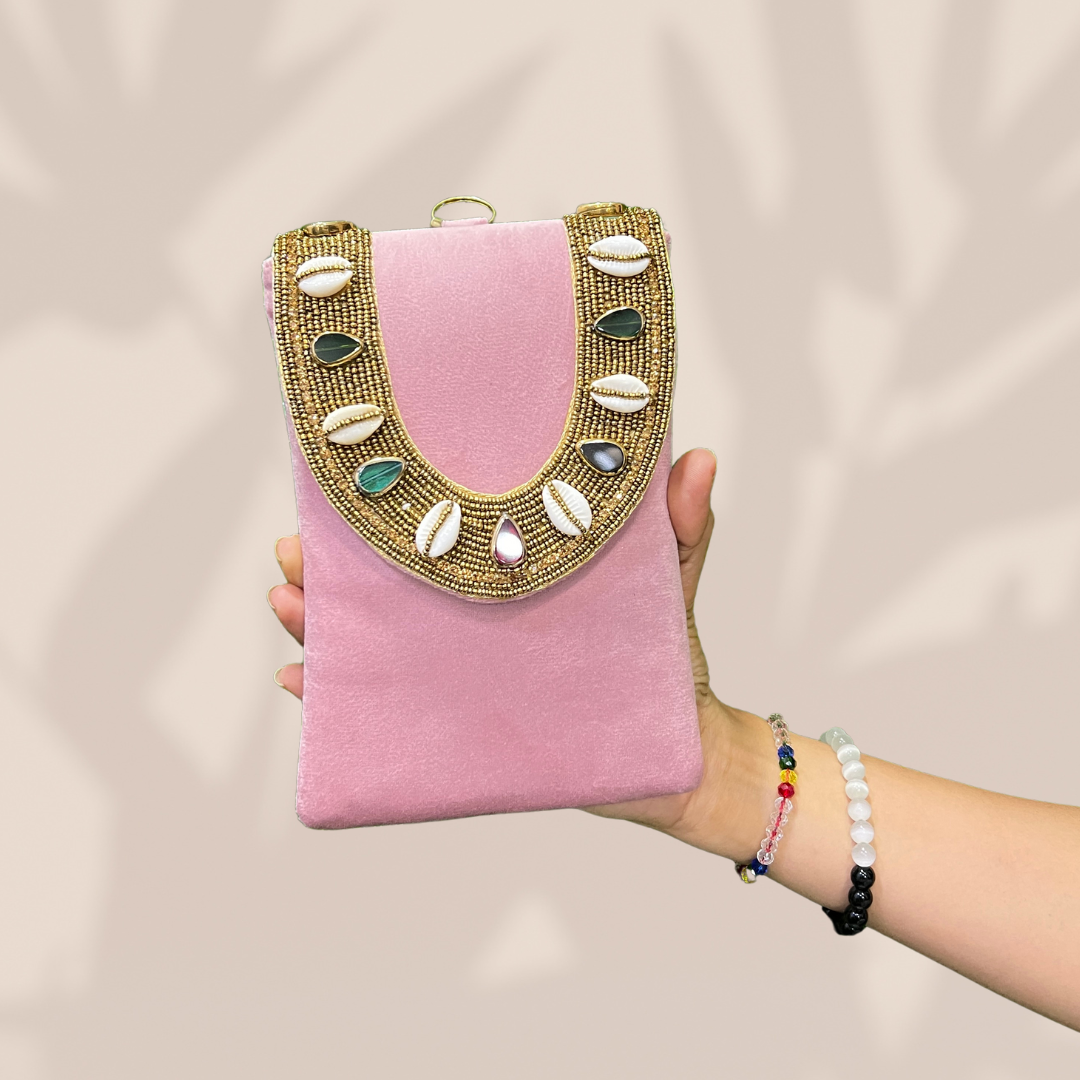 Cowrie Chic Peach Envelope Mobile Sling