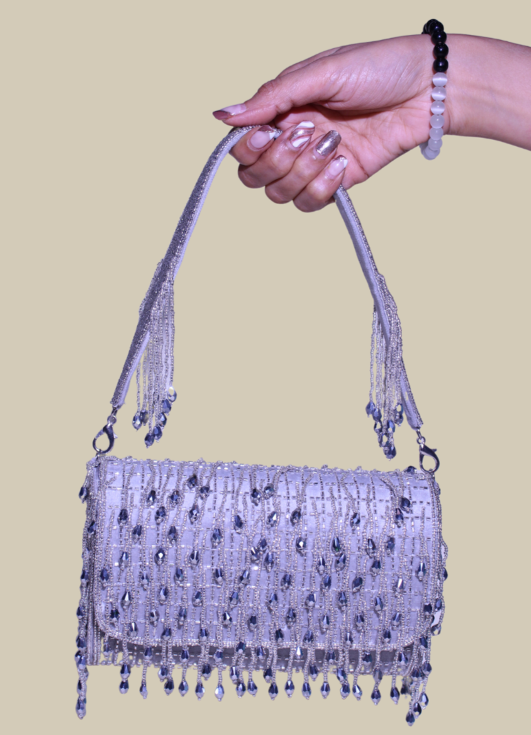 Chic Chex Silver Tassel Bag